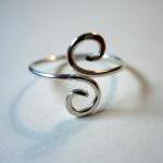 Hand Hammered Solid Sterling Silver .925 Swirl..