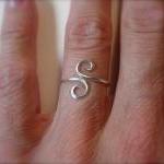 Hand Hammered Solid Sterling Silver .925 Swirl..